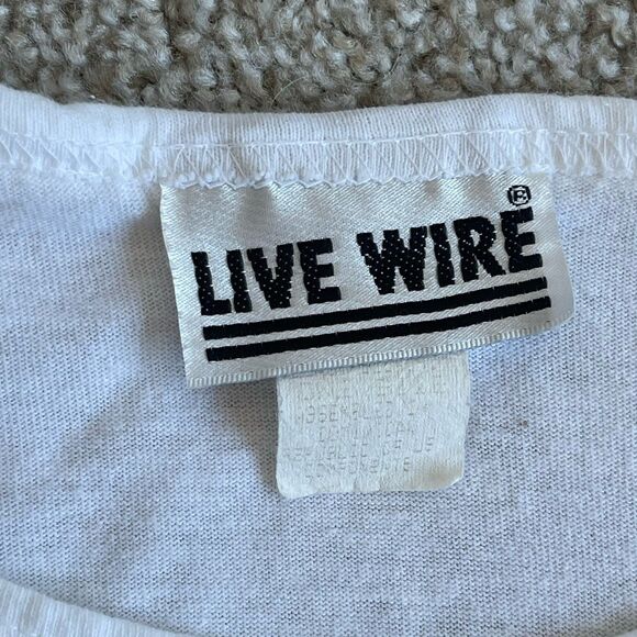 80's 90's Vintage Single Stitch Live Wire Retro Game Night Graphic T Shirt M/L - Picture 12 of 14